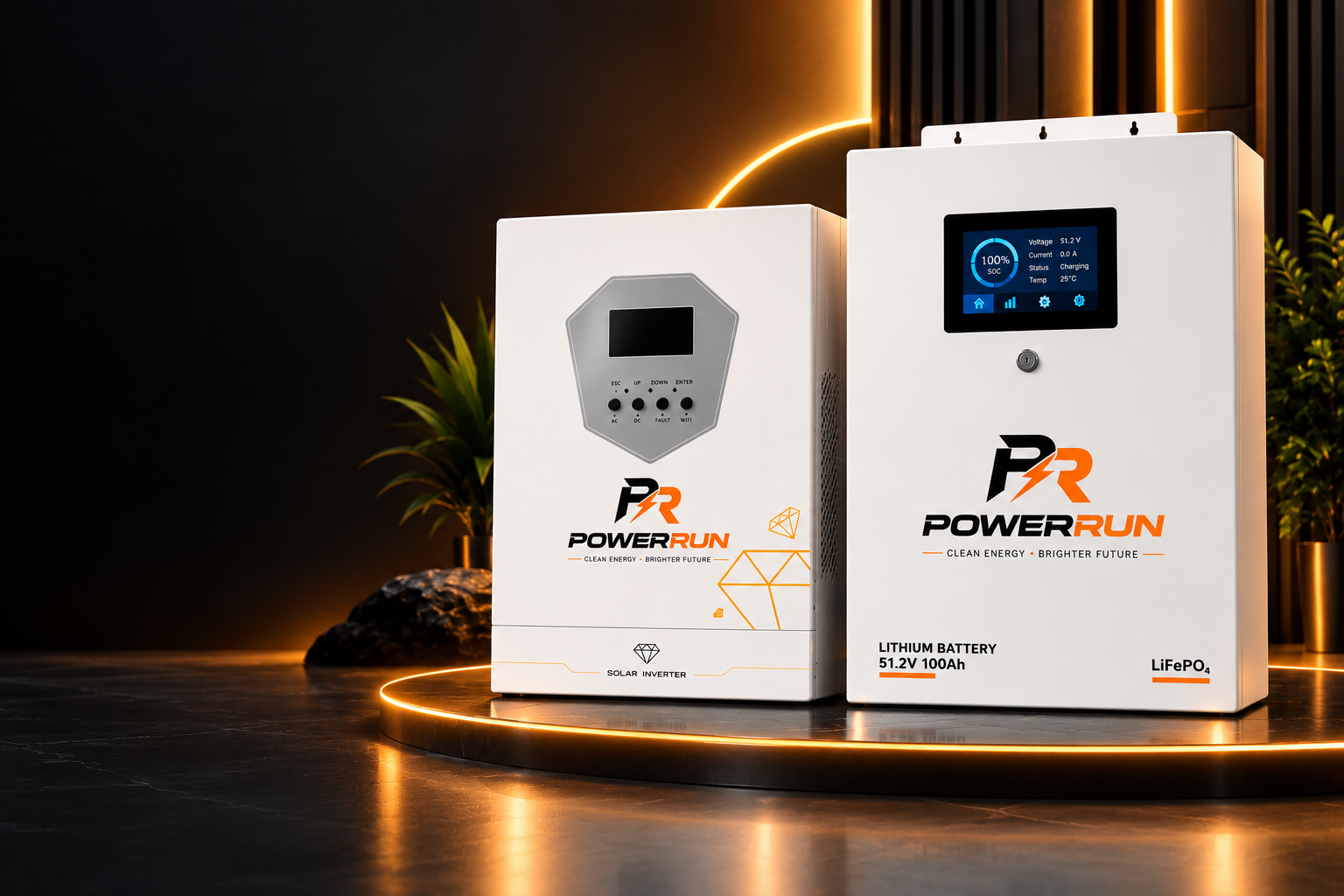 PowerRun hybrid inverter and lithium battery